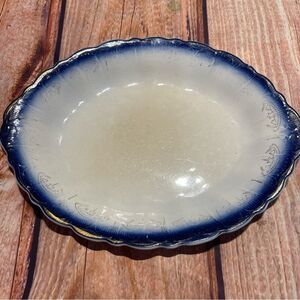 Limoges Antique 19th century blue and white transfer platter